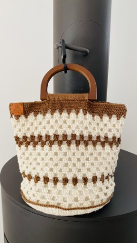 Braun / Weisse Tasche